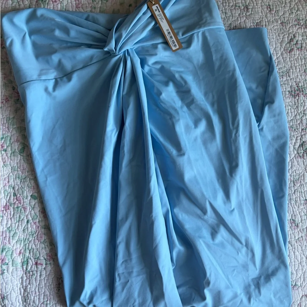 SKIMS Recycled Swim Sarong Skirt Iris Blue Medium NWT!!